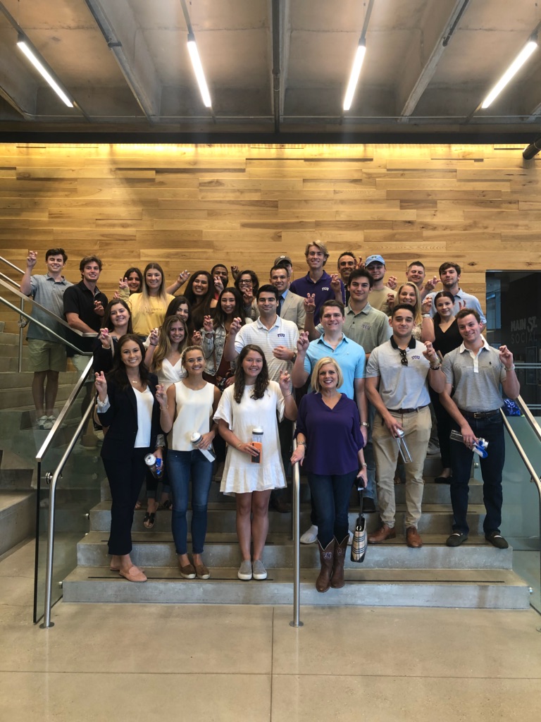 A group photo of the Communication Studies students who visited JPMorgan Chase & Co. headquarters. 