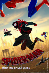 A graphic illustration of the film Spider-Man: Into the Spider-Verse.
