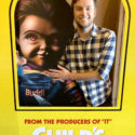 A photo of TCU alumnus Sam Wunderl posing inside a movie poster cardboard cutout.