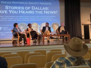 Dr. Melita Garza sits on a panel at the Dallas Historical Society event.