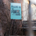 A photo of the signage at the 2019 Forte Awards.
