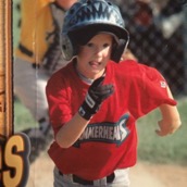 A photo of TCU student Haylen Green as a young baseball player.