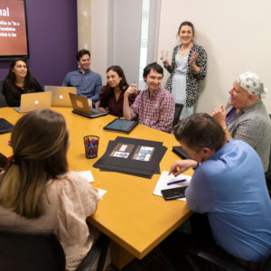 A client meeting with Roxo agency members during Fall 2019. Photo courtesy of Maegan Powers.