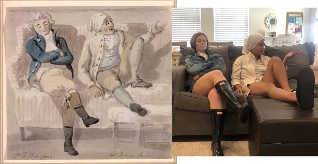 A side-by-side comparison of a real work of art and a recreation by a Schieffer College student.