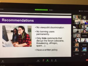 A screenshot from the July 2020 session of The Certified Public Communicator® Program at TCU, which was held via Zoom.