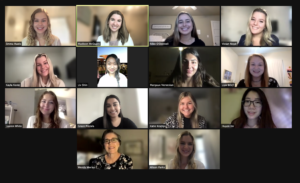 A screenshot from Zoom of all of the NSAC team members and their advisor.