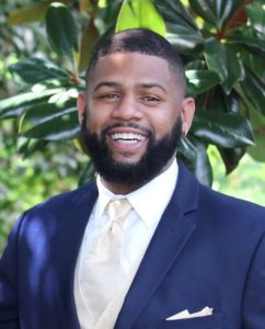 A headshot of Aaron Harris, career consultant in the Bob Schieffer College of Communication.