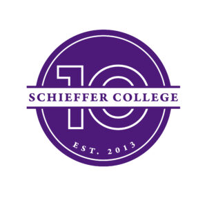 The Schieffer College logo celebrating the 10th anniversary.